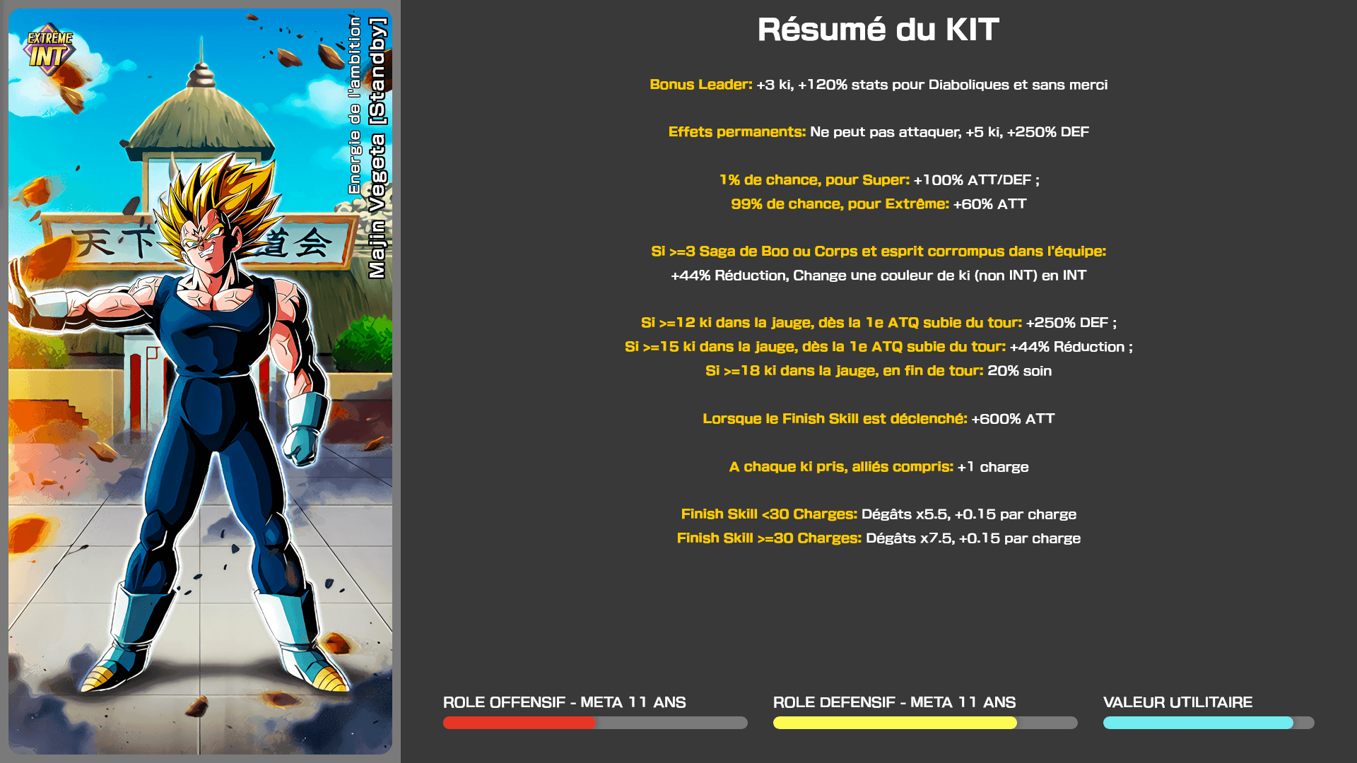 Fiche n°1Majin Vegeta [Standby] : Énergie de l'ambition