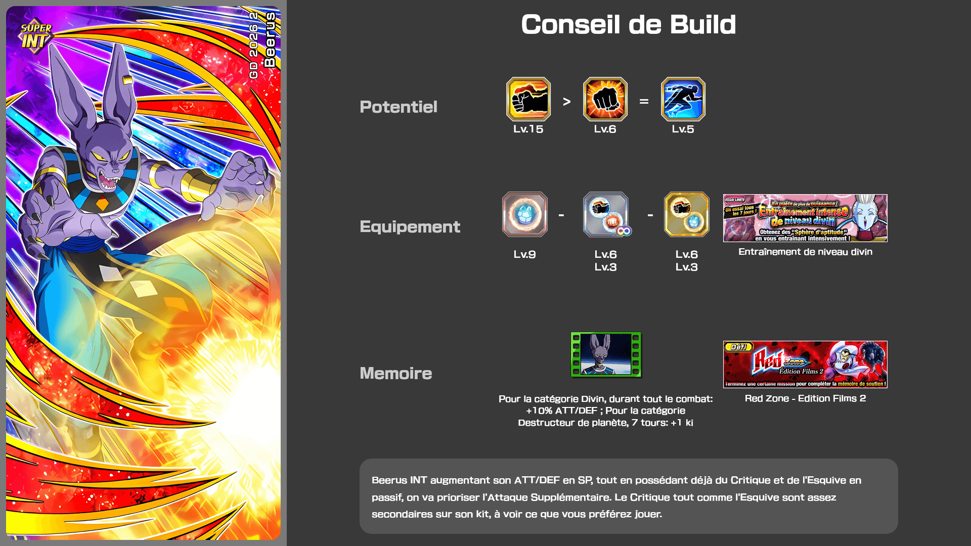 Fiche n°2Beerus : Une force destructrice colossale