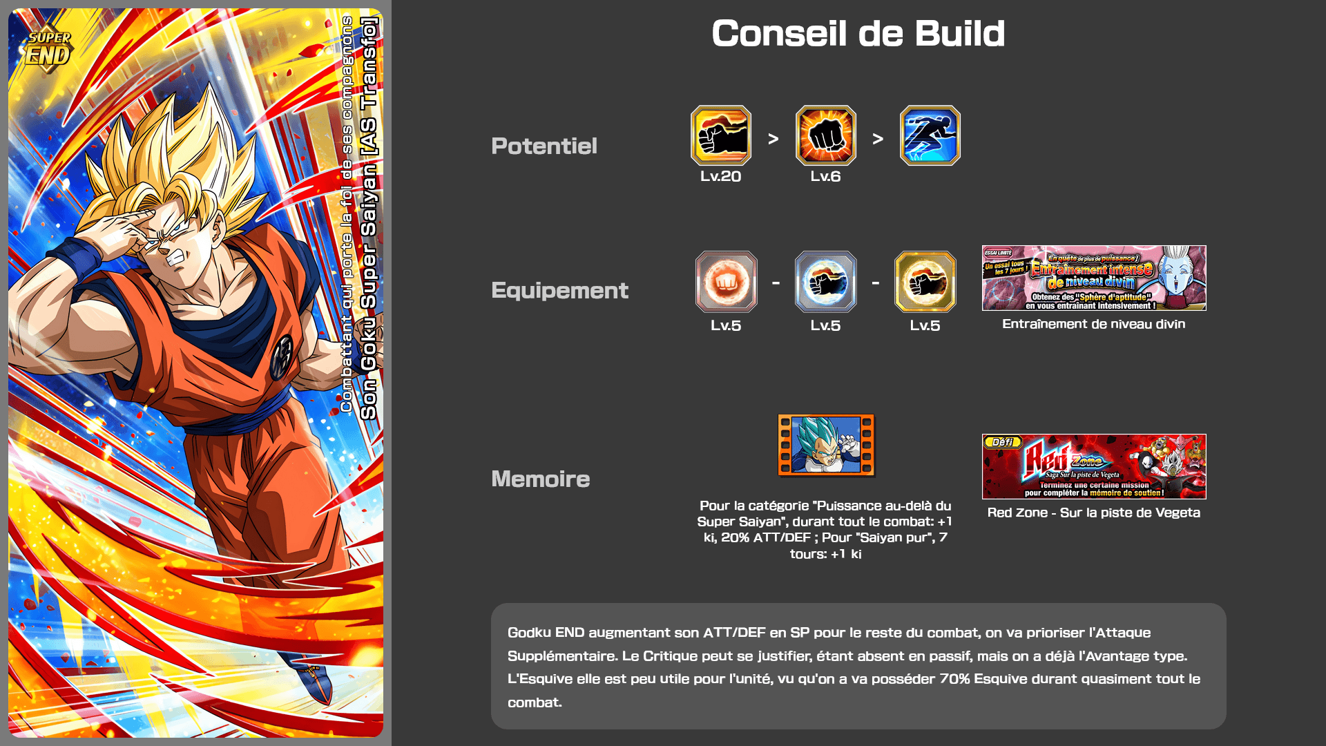 Fiche n°2Son Goku Super Saiyan [AS Transfo] : Combattant qui porte la foi de ses compagnons