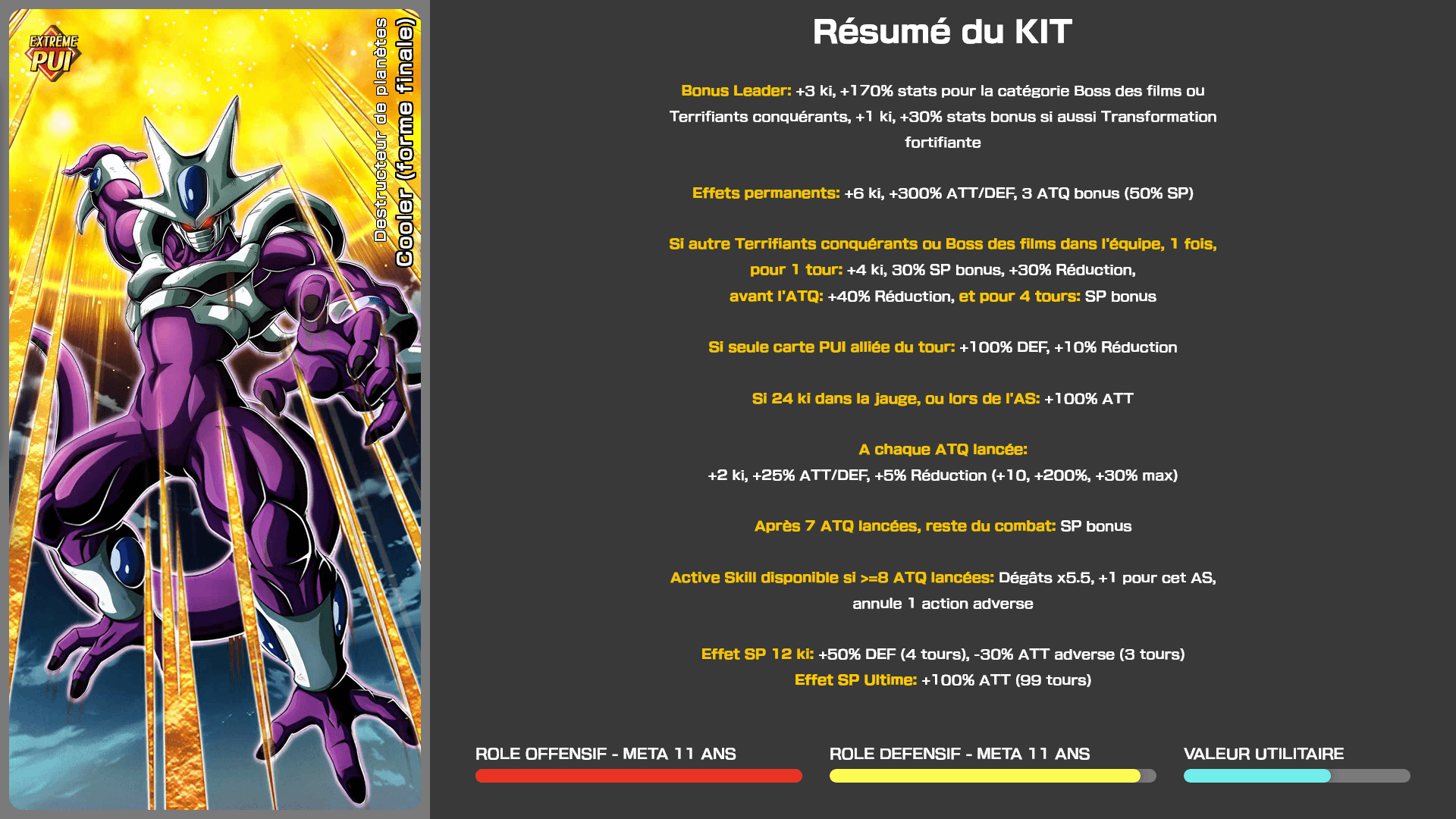 Fiche n°1Cooler (forme finale) : Destructeur de planètes