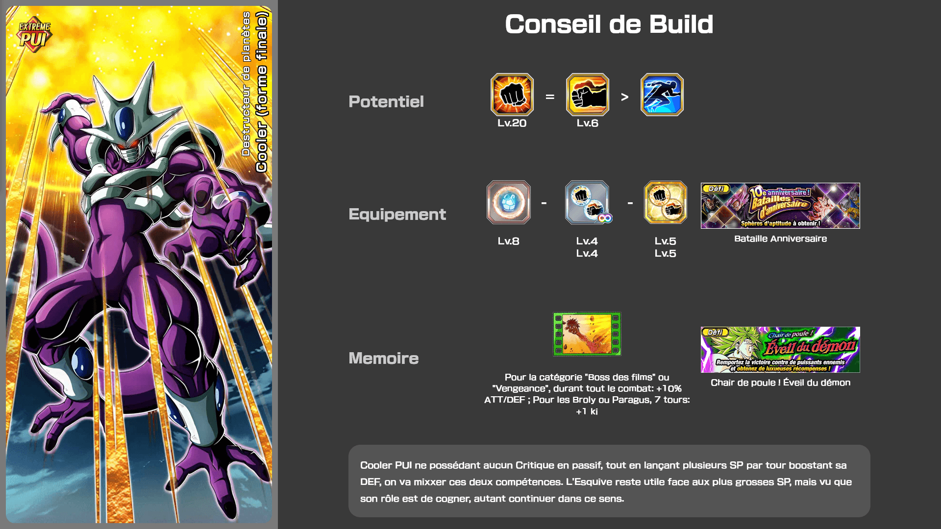 Fiche n°2Cooler (forme finale) : Destructeur de planètes
