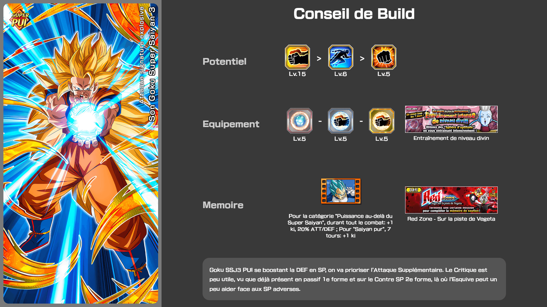 Fiche n°2Son Goku Super Saiyan 3 : Poing mortel explosif