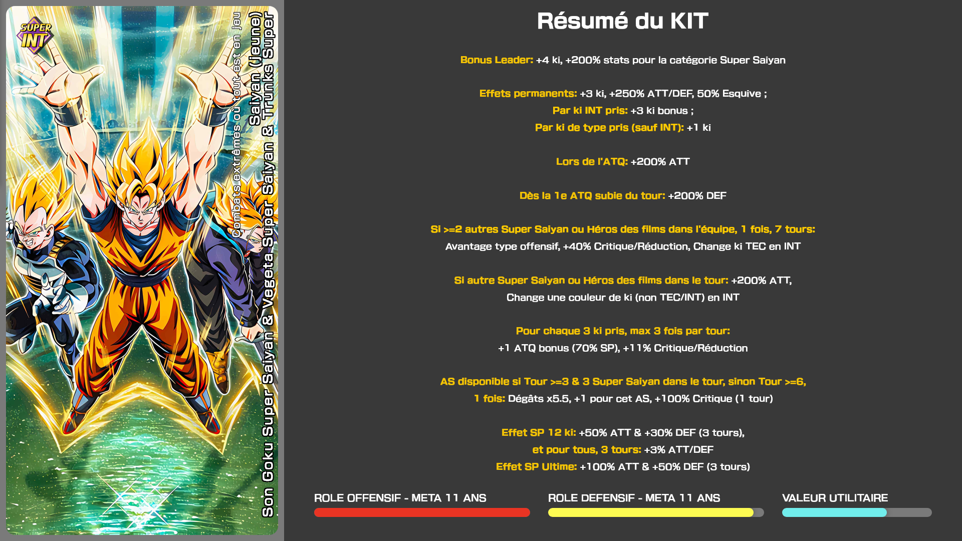 Fiche n°1Goku SSJ & Vegeta SSJ & Trunks SSJ (jeune) : Combat extrême où tout est en jeu