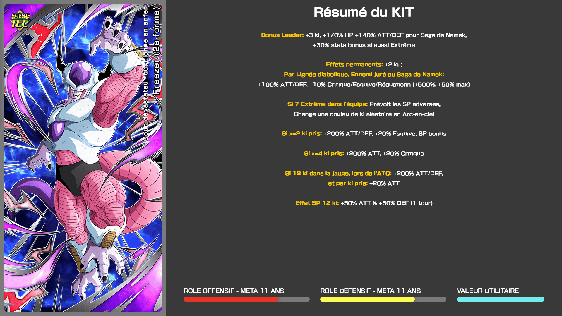Fiche n°1Freezer (2e forme) : Coup dévastateur qui plonge en enfer