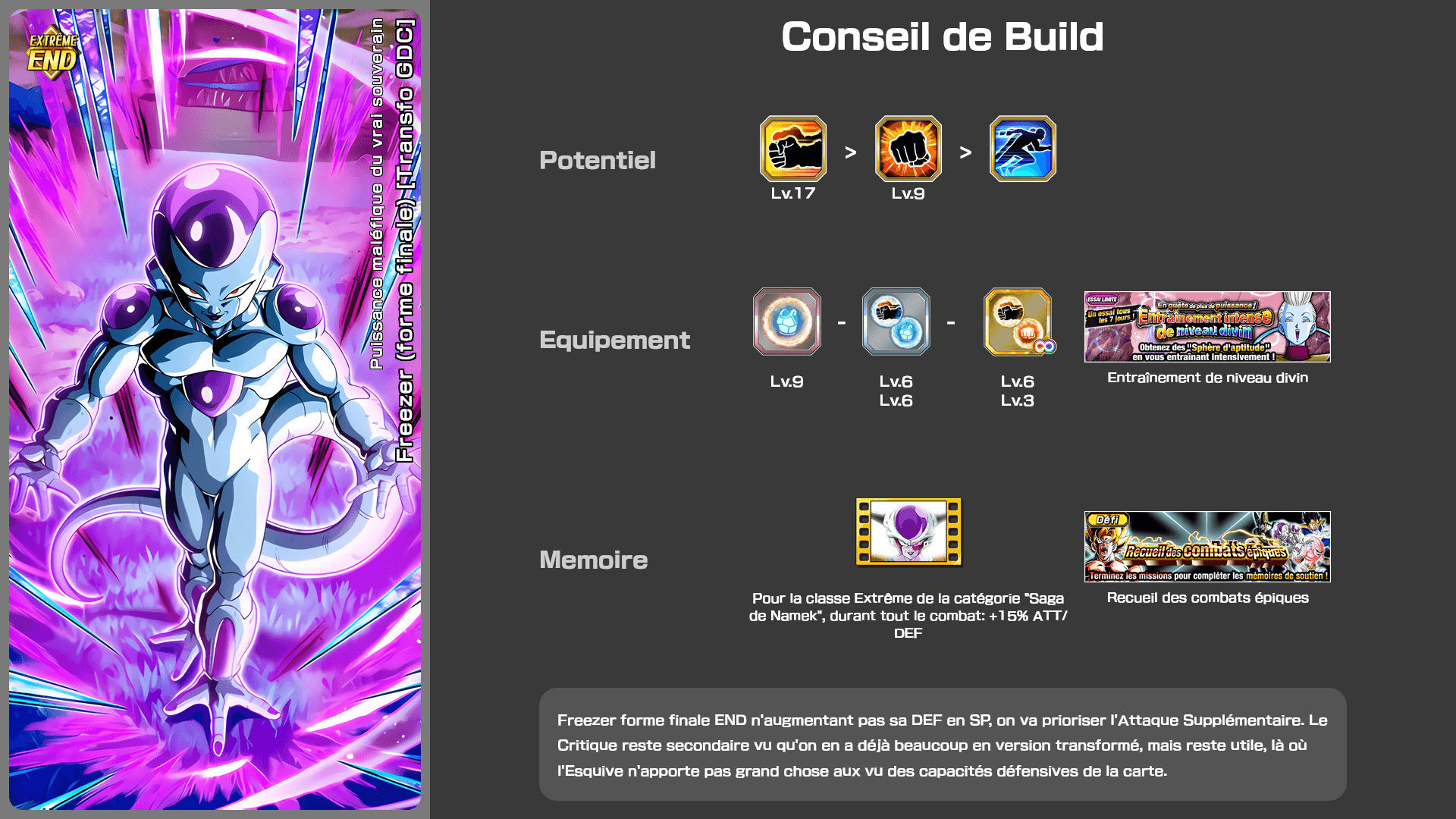 Fiche n°2Freezer (forme finale) [Transfo GDC] : Puissance maléfique du vrai souverain