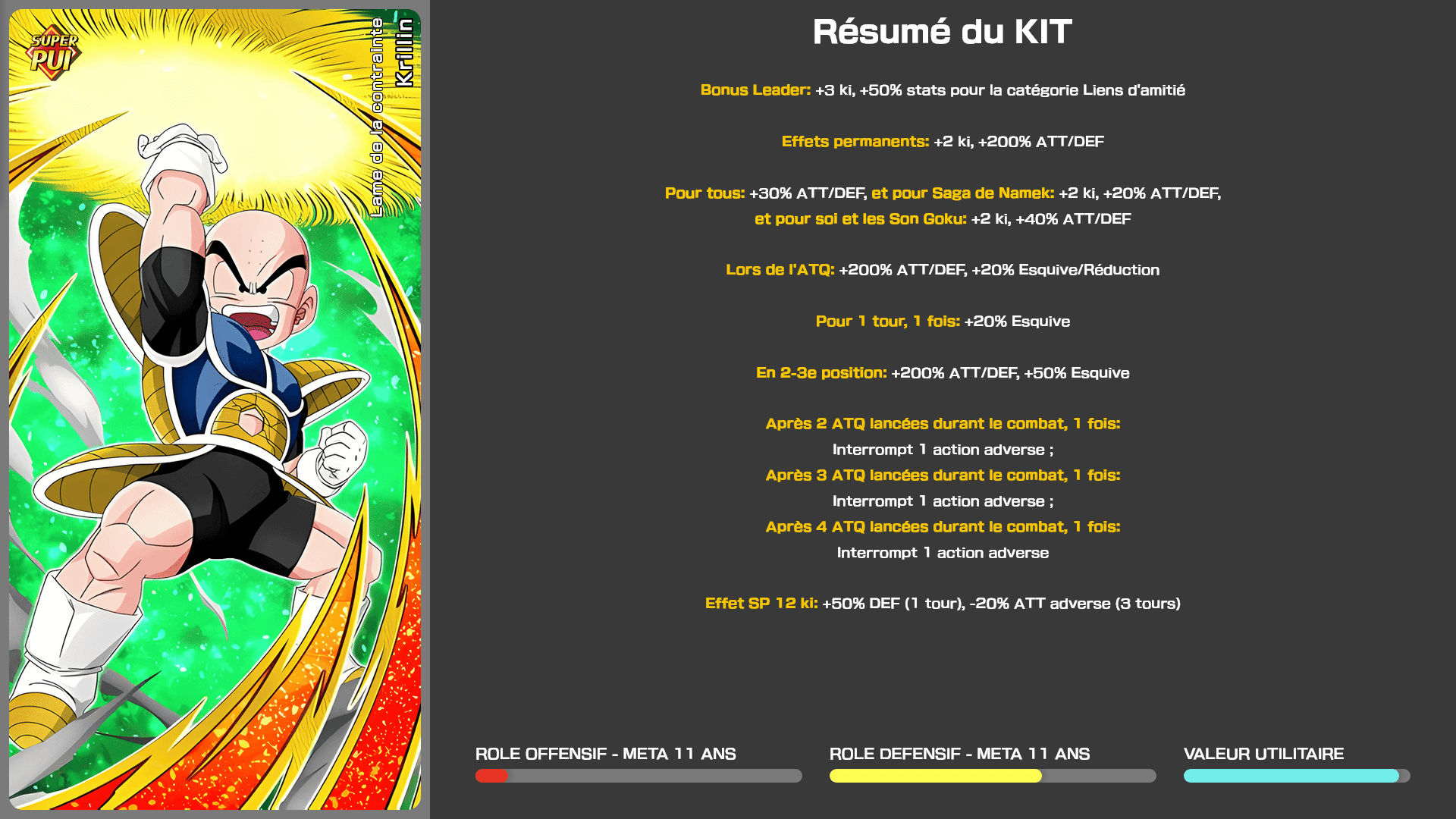 Fiche n°1Krillin : Lame de la contrainte