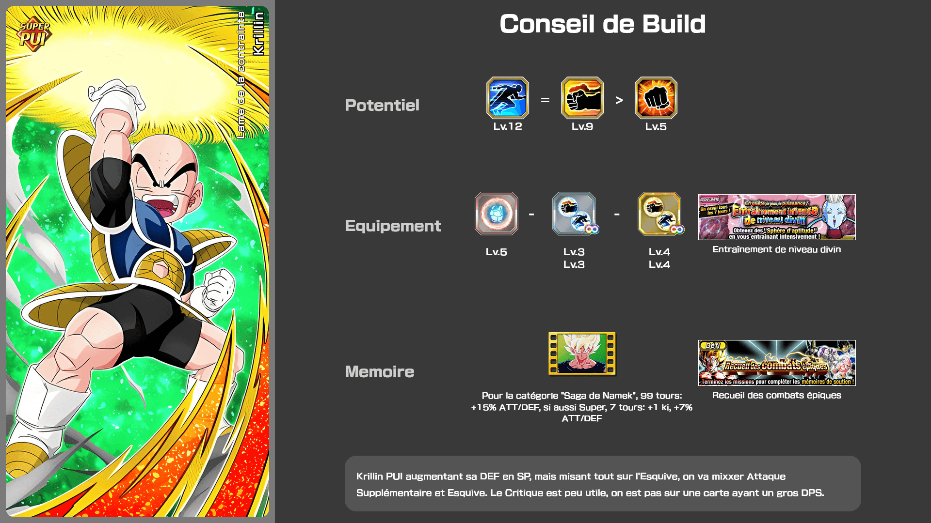 Fiche n°2Krillin : Lame de la contrainte