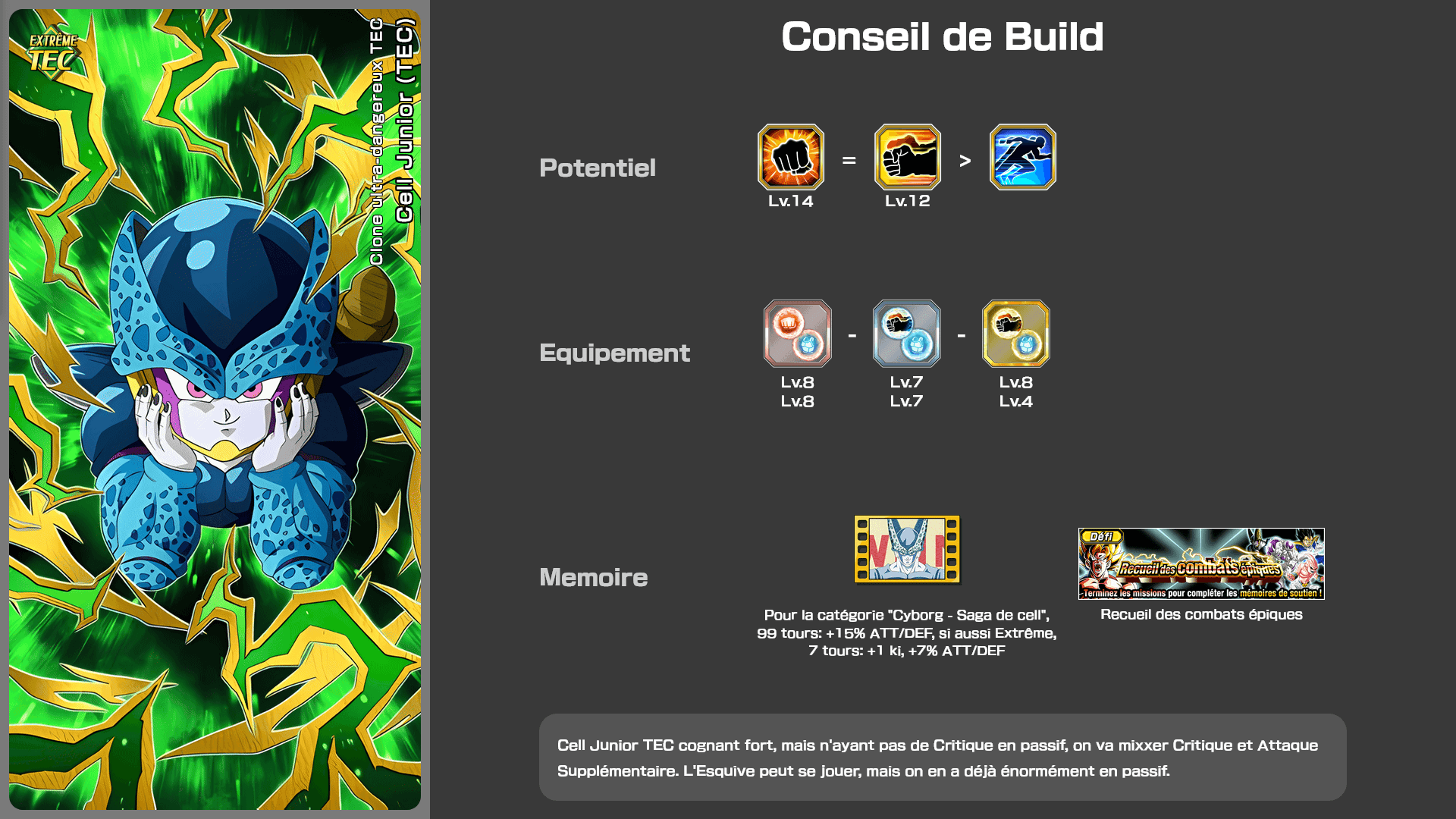 Fiche n°2Cell Junior (TEC) : Clone ultra-dangereux
