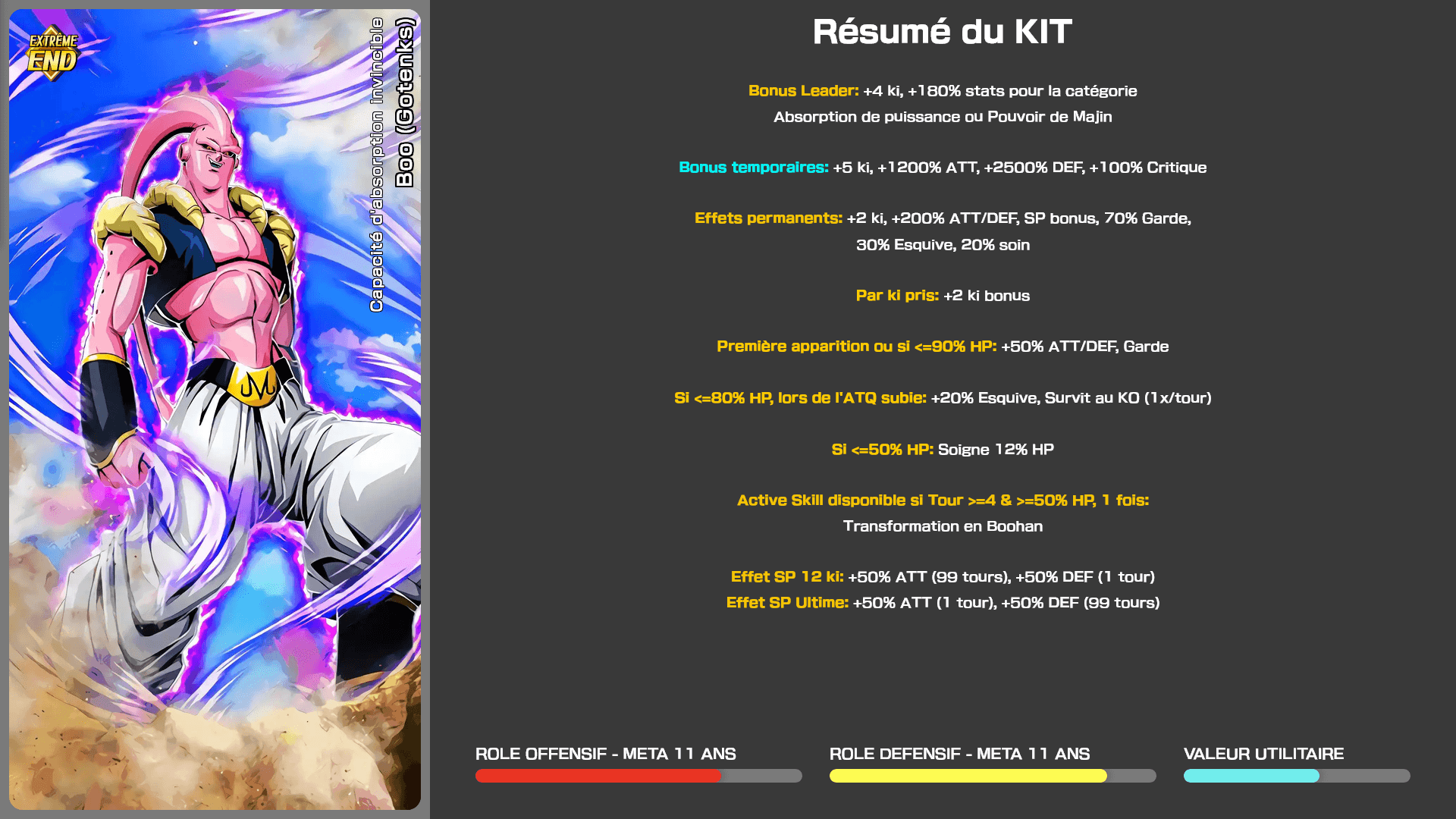 Fiche n°1[BOOST TEMPORAIRE] Boo (Gotenks) : Capacité d'absorption invincible