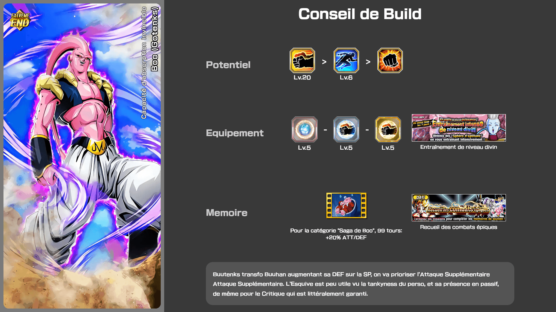 Fiche n°2[BOOST TEMPORAIRE] Boo (Gotenks) : Capacité d'absorption invincible