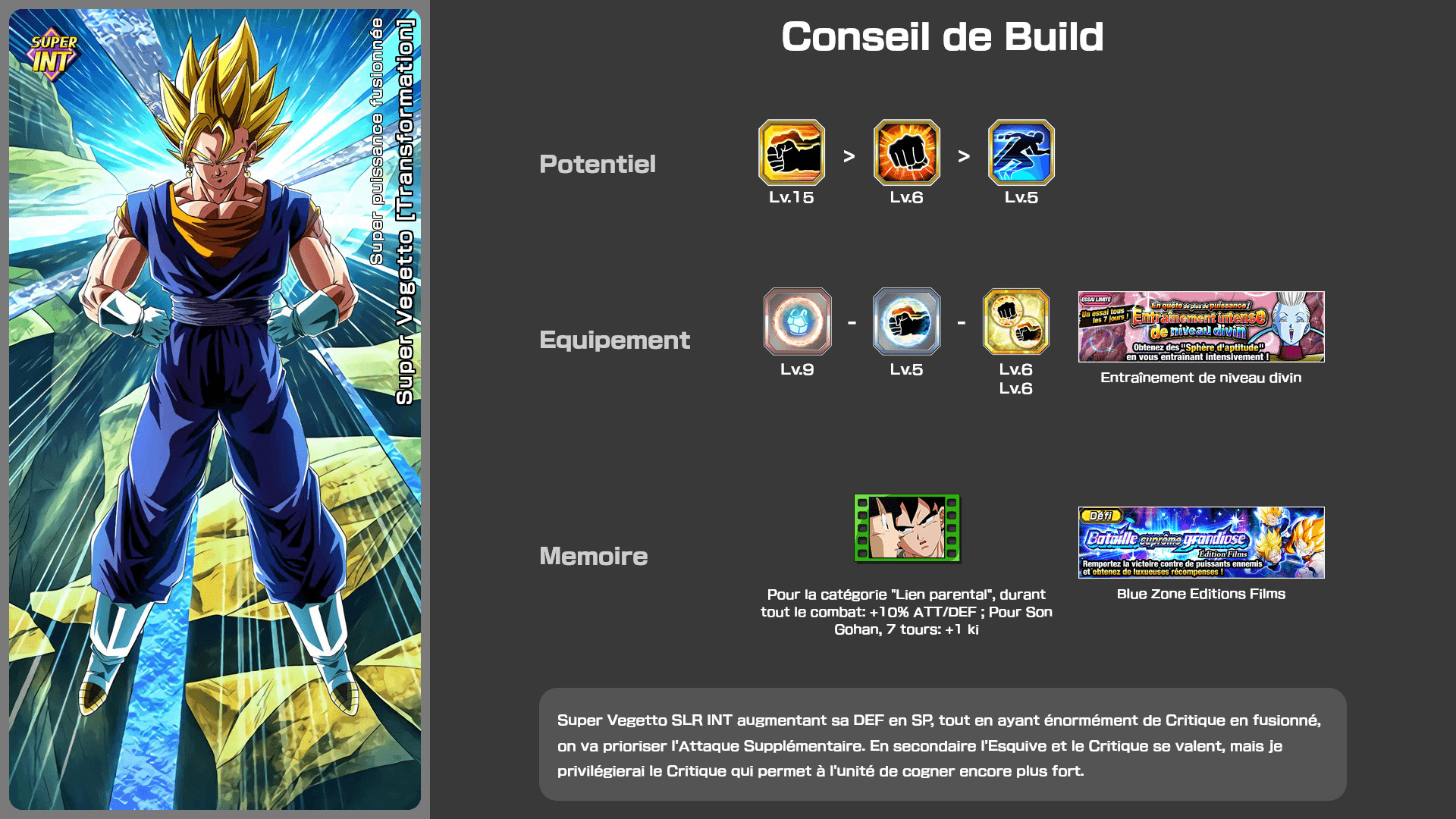 Fiche n°2Super Vegetto [Transformation] : Super puissance fusionnée
