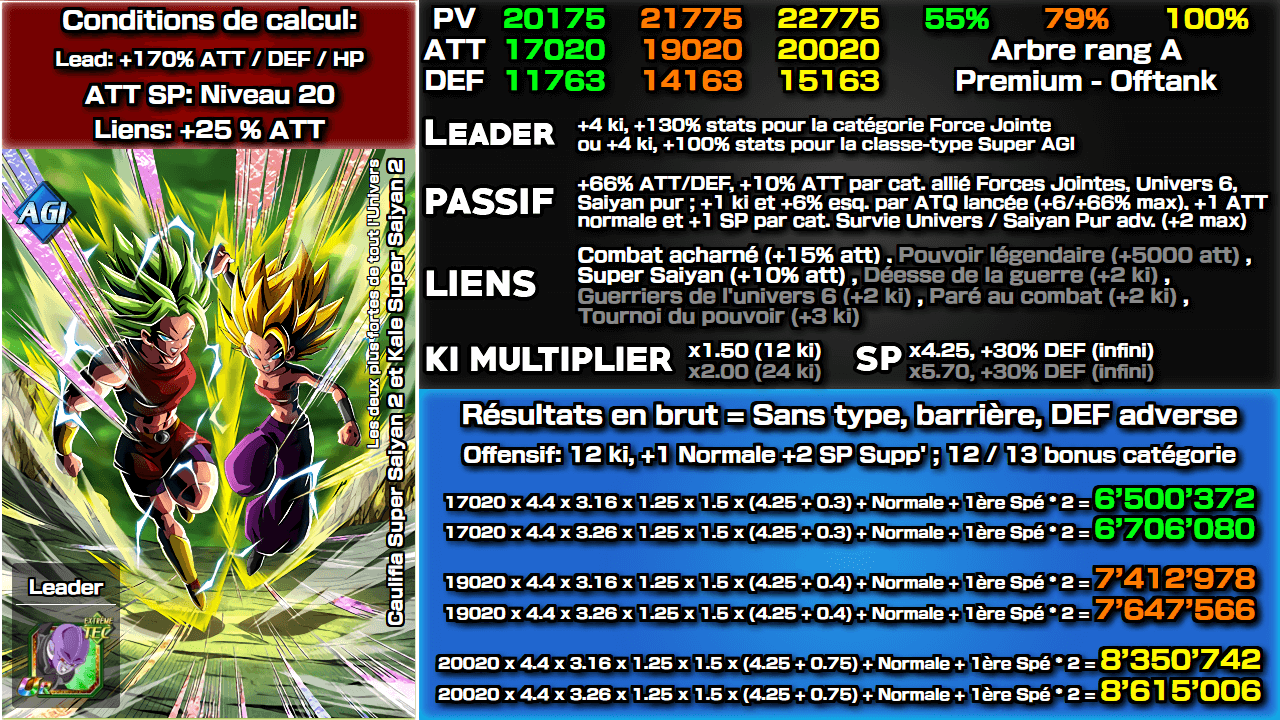 Fiche n°2Caulifla Super Saiyan 2 et Kale Super Saiyan 2 : Les deux plus fortes de tout l'Univers