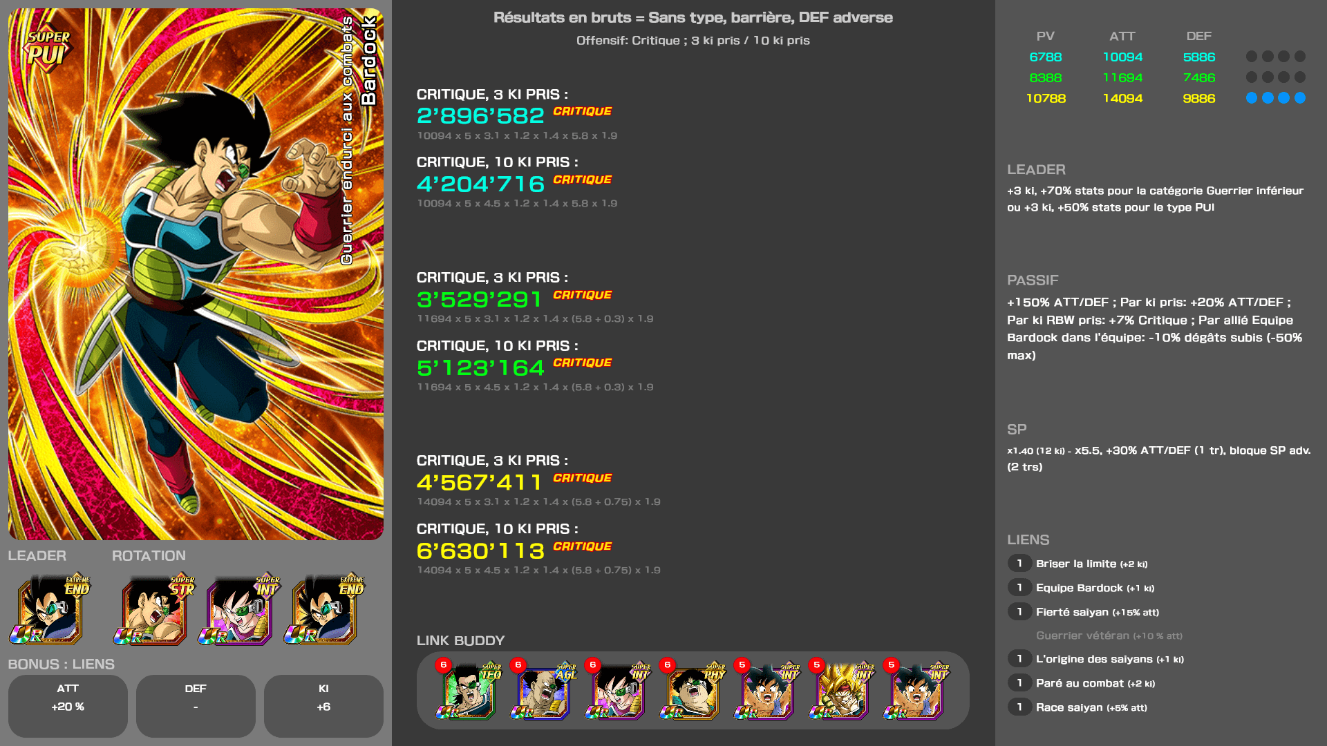 Fiche n°2Bardock : Guerrier endurci aux combats