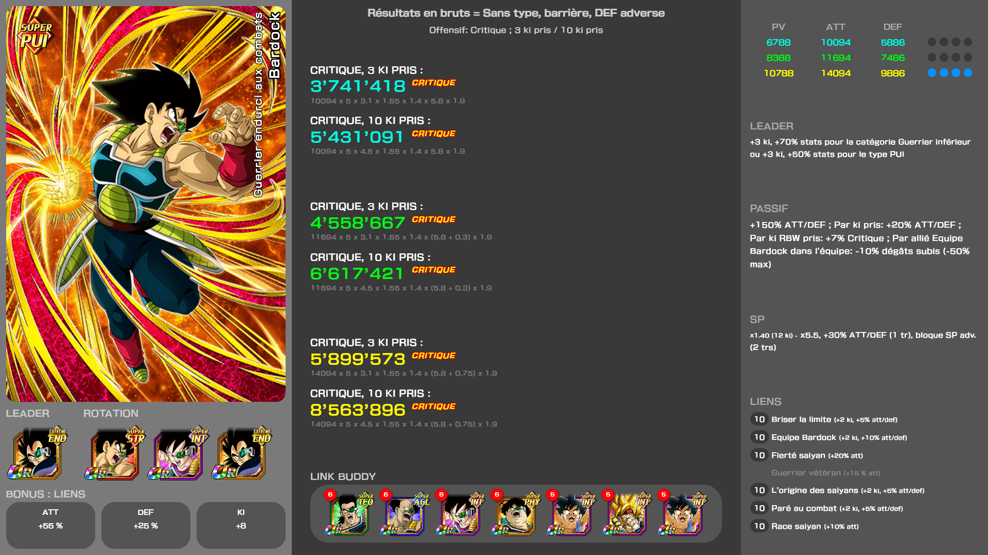 Fiche n°2Bardock : Guerrier endurci aux combats