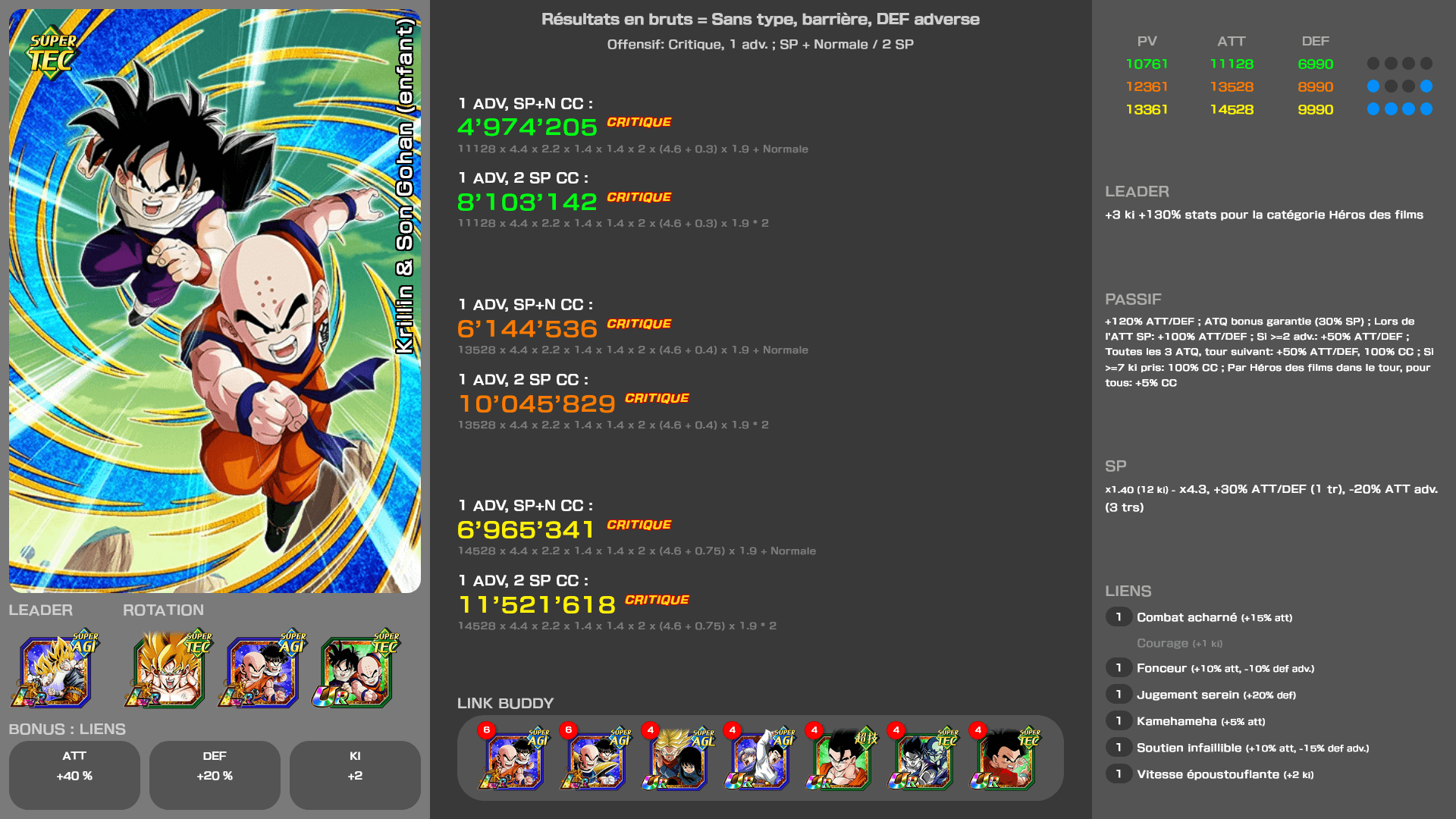 Fiche n°2Krillin & Son Gohan (enfant) : Puissance concentrée dans les poings