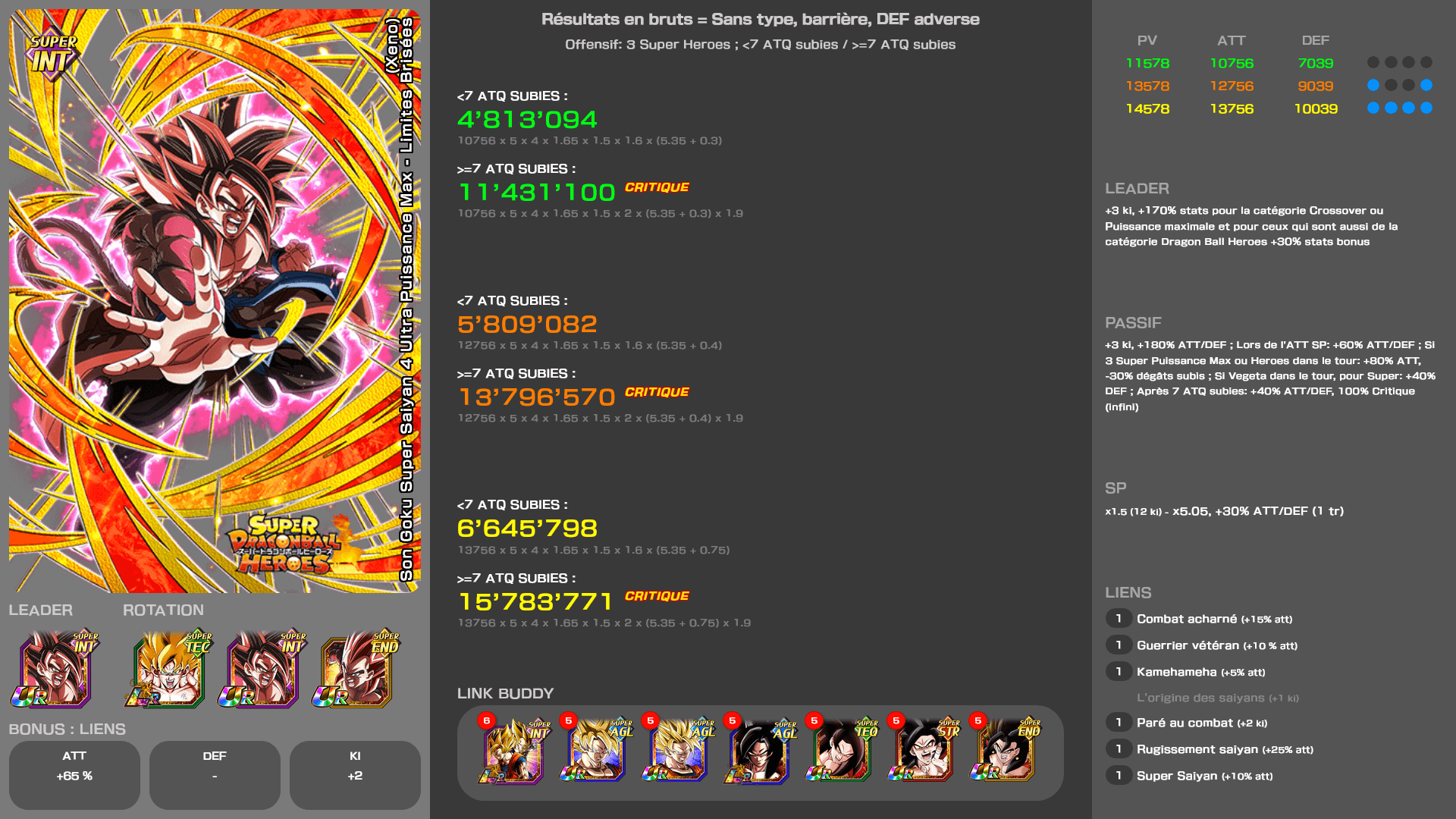 Fiche n°2Son Goku Super Saiyan 4 Ultra Puissance Max - Limites Brisées (Xeno) : Percée dans la quête pour la victoire