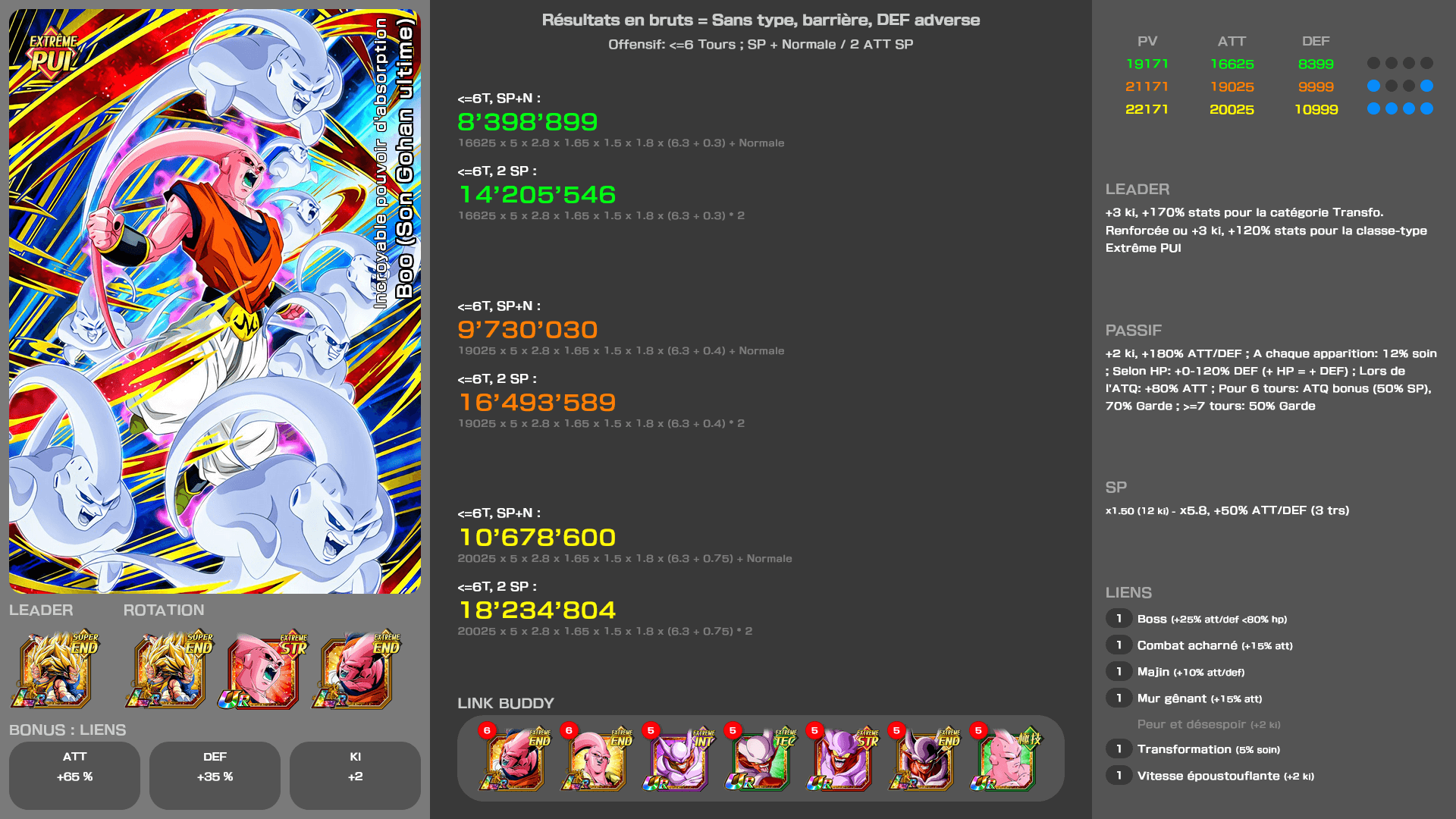 Fiche n°1Boo (Son Gohan ultime) [Absorption] : Incroyable pouvoir d'absorption